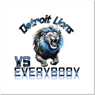 Detroit lions vs Everybody Posters and Art